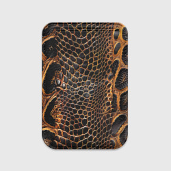 Картхолдер Magsafe магнитный Реалистичная кожа змеи темно коричневая