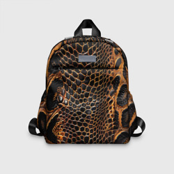 Детский рюкзак 3D Реалистичная кожа змеи темно коричневая