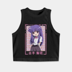 Женская укороченная майка-топ хлопок Когда плачут цикады Рика Фурудэ  духовный лидер