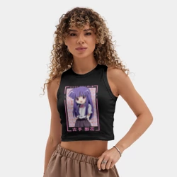 Женская укороченная майка-топ хлопок Когда плачут цикады Рика Фурудэ  духовный лидер - фото 2