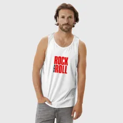 Мужская майка хлопок Rock and roll typography - фото 2