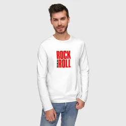 Мужской лонгслив хлопок Rock and roll typography - фото 2