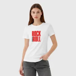 Женская футболка хлопок Rock and roll typography - фото 2