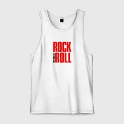 Мужская майка хлопок Rock and roll typography