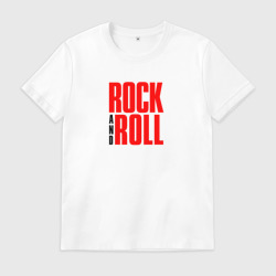 Мужская футболка хлопок Rock and roll typography