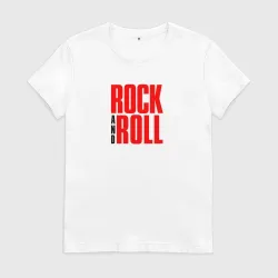 Женская футболка хлопок Rock and roll typography