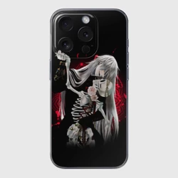 Чехол для iPhone 15 Pro Max силиконовый с защитой камеры Темный дворецкий Гробовщик танцует со скелетом