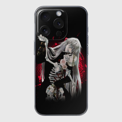 Чехол для iPhone 15 Pro силиконовый с защитой камеры Темный дворецкий Гробовщик танцует со скелетом