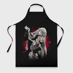 Фартук 3D Темный дворецкий Гробовщик танцует со скелетом