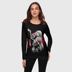 Женский лонгслив 3D Темный дворецкий Гробовщик танцует со скелетом - фото 2