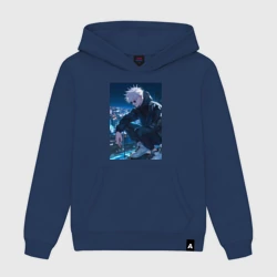 Женская толстовка хлопок Магическая битва Сатору Годзё арт