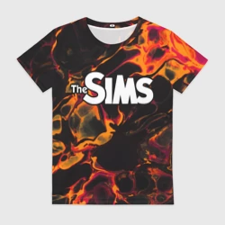 Женская футболка 3D The Sims red lava