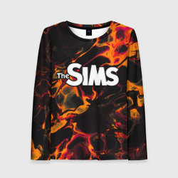 Женский лонгслив 3D The Sims red lava