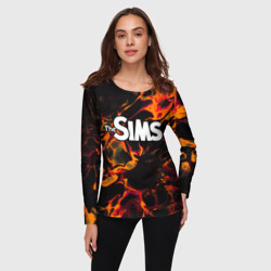 Женский лонгслив 3D The Sims red lava - фото 2