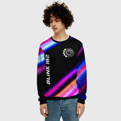 Мужской свитшот 3D Blink 182 neon rock lights - фото 2