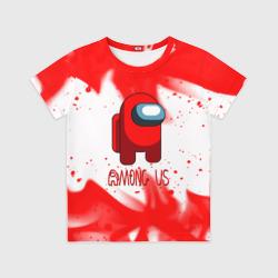 Детская футболка 3D Амонг ас красный огонь