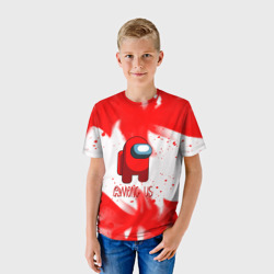 Детская футболка 3D Амонг ас красный огонь - фото 2