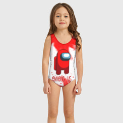 Детский купальник 3D Амонг ас красный огонь