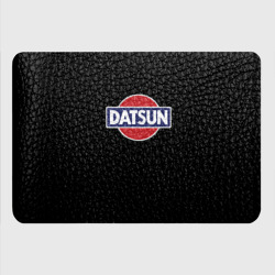 Картхолдер с принтом Datsun logo для любого человека, вид спереди №3. Цвет основы: черный