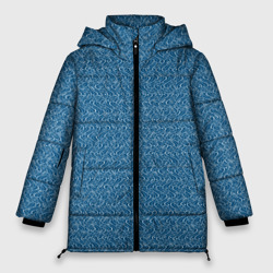 Морской синий волнистый текстурированный – Зимняя куртка оверсайз с принтом купить