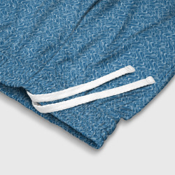 Шорты с принтом Морской синий волнистый текстурированный для мужчины, вид на модели спереди №4. Цвет основы: белый