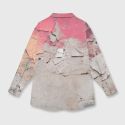 Рубашка с принтом Старая стена с краской для любого человека, вид сзади №1. Цвет основы: белый