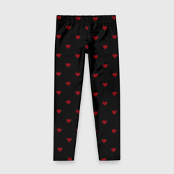 Детские леггинсы 3D Чёрный в красные маленькие сердечки