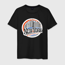 Город - Нью-Йорк – Мужская футболка хлопок с принтом купить со скидкой в -20%