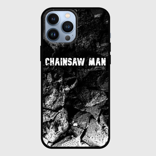 Чехол для iPhone 13 Pro Max с принтом Chainsaw Man black graphite, вид спереди №1