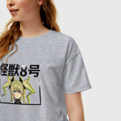 Женская футболка хлопок Oversize Кайдзю номер 8 - Шиномия - фото 2