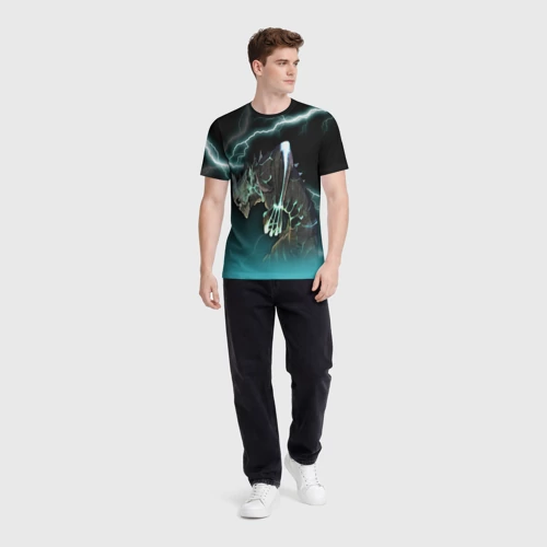 Мужская футболка 3D с принтом Кайдзю, вид сбоку #3