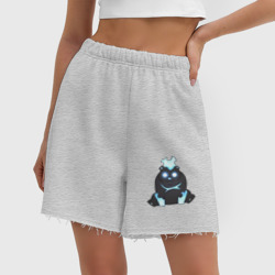 Женские шорты oversize футер хлопок Поднятие уровня в одиночку медведь - фото 2
