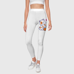 Леггинсы 3D Милый кот сидит улыбается с любовью - парная - фото 2
