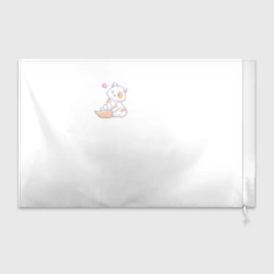 Флаг 3D Милый кот сидит улыбается с любовью - парная - фото 2