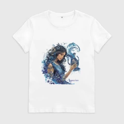 Женская футболка хлопок Изящный водолей