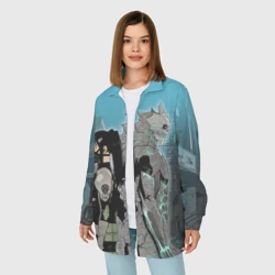 Женская рубашка oversize 3D Хибино и Аширо -Кайдзю номер 8 - фото 2