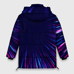 Куртка с принтом Hellsing neon blast lines для женщины, вид сзади №1. Цвет основы: черный