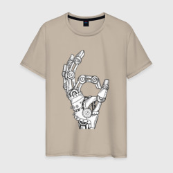 Знак Ок - робот – Мужская футболка хлопок с принтом купить со скидкой в -20%
