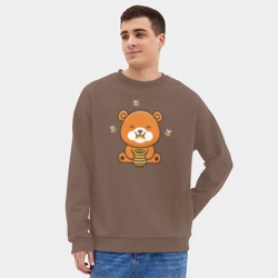 Мужской свитшот oversize без начеса хлопок Медовый мишка - фото 2