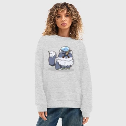 Женский свитшот oversize без начеса хлопок О моём перерождении в слизь Римуру Темпест на волке - фото 2