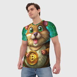 Мужская футболка 3D Хомяк в крипте - фото 2