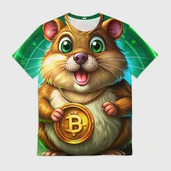 Мужская футболка 3D Хомяк в крипте