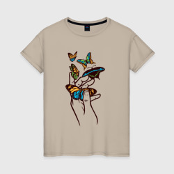 Нежные бабочки – Женская футболка хлопок с принтом купить со скидкой в -20%