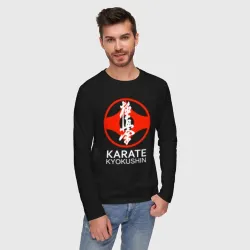 Мужской лонгслив хлопок Карате киокушинкай эмблема - фото 2