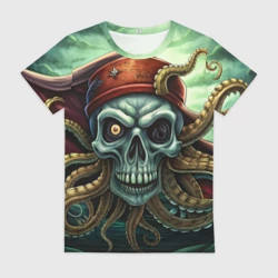 Женская футболка 3D Джолли Пират Октопус