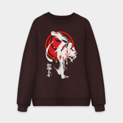 Мужской свитшот oversize без начеса хлопок Шинкиокушинкай каратэ - эмблема