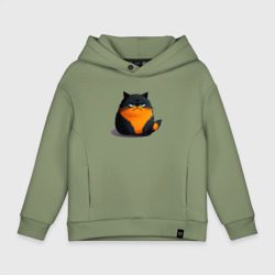 Детское худи Oversize хлопок Сердитый толстый кот