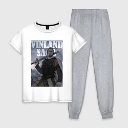 Женская пижама с белой футболкой хлопок Сага о Винланде Аскеладд