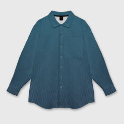 Градиент тёмно-бирюзовый с волнистыми линиями – Мужская рубашка oversize 3D с принтом купить