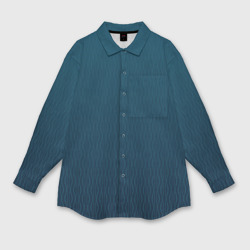 Градиент тёмно-бирюзовый с волнистыми линиями – Женская рубашка oversize 3D с принтом купить